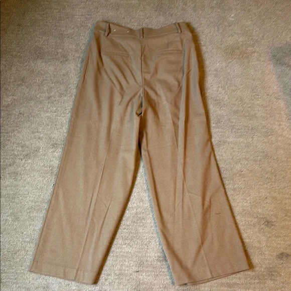 LOFT Brushed Flannel Wide Leg Pants in Brown - Picture 3 of 4